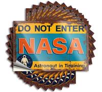Funny Stickers for Cars NASA Training Sign: Keep Out Astronaut in Progress Stickers 10Pcs Toolbox Stickers and Decals Car Stickers Funny(6X9CM)
