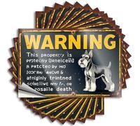 Funny Stickers for Cars Property Protected By Schnauzer, Trespassers Face Severe Conseque Stickers 10Pcs Funny Bumper Stickers for Cars Men Decor(6X9CM)