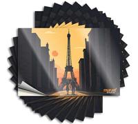 Funny Stickers for Cars Romantic Sunset Stroll Under The Eiffel Tower Silhouette Stickers 10Pcs Window Stickers for Car Bumper Sticker(12X18CM)