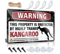 Funny Stickers for Cars Warning This Property is Protected by A Highly Trained Kangaroo Tin Sign Automotive Sticker Pack Stickers for Car(20X30CM)