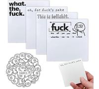 Funny Sticky Note, 4 Pieces Novelty Memo Pads Sticky Note with 100pcs Funny Stickers, Funny Office Supplies, Office Desk Accessory Gifts for Friends, Co-Workers, Boss (one for Each Style)