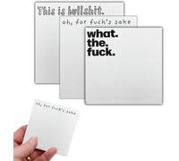 Funny Sticky Note, Fuck Black Sticky Notes, What The Fuck Sticky Pad, Fresh Outta Fucks Pad Stickers, Snarky Novelty Gift, Funny Rude Office Desk Accessory Gifts (Mixed 3pcs)