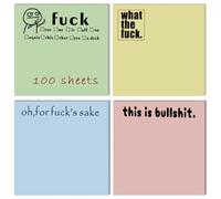 Funny Sticky Note Pads for Adults for Work, What The Fxck Sticky Blocks, Oh, for Fxck's Sake, 4 Colors, Funny Post-it Notes, Funny Vulgarity Gifts for Friends (4 Pack)