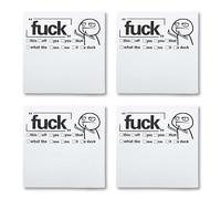 Funny Sticky Note What The Fuck Sticky Notepad, Oh, for Fuck's Sake Novelty Notepads, Funny Post it Notes, Office Desk Accessory Gifts (4 Pcs)