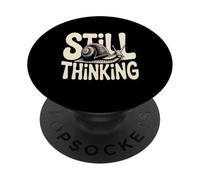 Funny Still Thinking Snail Slow Humor Retro PopSockets Adhesive PopGrip