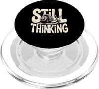 Funny Still Thinking Snail Slow Humor Retro PopSockets PopGrip for MagSafe