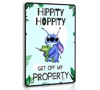 Funny Stitch Room Sign Cute Frog Decor Private Property No Trespassing Sign Cool Stuff For Your Room Hippity Hoppity Get Of My Property Tin Sign Bedroom Signs For Door 8 X 12 Inch