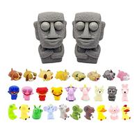 Funny Stone Man Pinch Stress Relief, Eye Popping Worm Stress Toy, Fidget Squeeze Toys for Kids Adults, Autistic Gifts, Christmas Stocking Fillers
