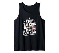 Funny Stop Talking Start Chalking Billiards Saying Tank Top