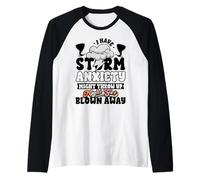 Funny Storm Anxiety Might Throw Up Blown Away Sarcastic Raglan Baseball Tee