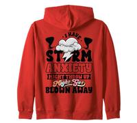 Funny Storm Anxiety Might Throw Up Blown Away Sarcastic Zip Hoodie