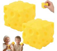 Funny Strawberry Cheese Decompression Ball,Novelty Fruit Squeeze Toy, Color-Changing Sensory Fidget Toy for Adults & Kids, Portable Stress Relief for Travel, Work & Study (Cheese-2pc)