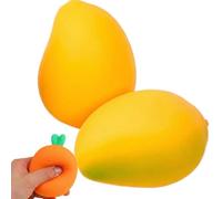 Funny Strawberry Cheese Decompression Ball,Novelty Fruit Squeeze Toy, Color-Changing Sensory Fidget Toy for Adults & Kids, Portable Stress Relief for Travel, Work & Study (Mango)