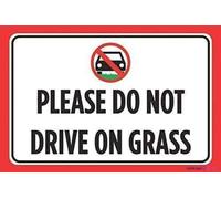 Funny Street sign warning plaque Please Do Not Drive On Grass Print Horizontal Poster Business Rules Outdoor Notice Metal For Wall Decores Office Signs & Indoor Tin Sign 8x6inch