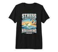 Funny Stress is Caused By Not Doing Kitesurfing Enough Premium T-Shirt