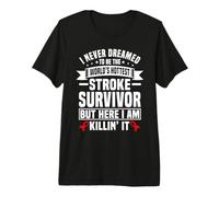 Funny Stroke Survivor Humor Red Ribbon Stroke Support Groups Premium T-Shirt