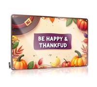 Funny Stuff Game Room Farmhouse Signs - Be Happy & Thankful Soft Area Rustic Wall Hanging(30X40CM)