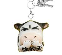 Funny Stuffed Cow Keychain - Novelty Cattle Purse Charm, Soft Plush Animal Keyring | For Daughter Friends Family Men Women Girls Teens Husband Son Cute Backpack Pendant Creative Animal Lover Gift Idea