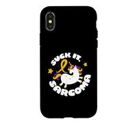 Funny Suck It Sarcoma Cute Unicorn Fighter Survivor Quote Case for iPhone X/XS