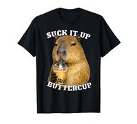 Funny Suck It Up Buttercup Capybara Bubble Tea Boba Quote T-Shirt
