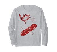 Funny Sugar Glider Skateboard Design Exotic Pet Lovers Long Sleeve T-Shirt