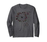 Funny Sugar Skull Gift For Men Women Cool Dandelion Flower Long Sleeve T-Shirt