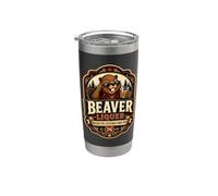 Funny Suggestive Drinking Beaver Liquor Customer Comes First Stainless Steel Insulated Tumbler
