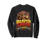 Funny Suggestive Drinking Beaver Liquor Customer Comes First Sweatshirt