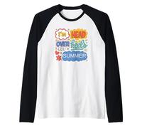 Funny Summer Aesthetic Retro Pop Art for Summer Lovers Raglan Baseball Tee