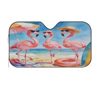 Funny Summer Beach Flamingo Car Windshield Sun Shade