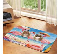 Funny Summer Beach Flamingo Pet Feeding Mat 30x45cm