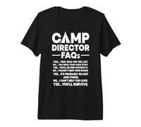 Funny Summer Camp Director FAQs Staff Leader Premium T-Shirt