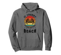 Funny Summer Crab Crabby Please Return to Beach Lover Retro Pullover Hoodie