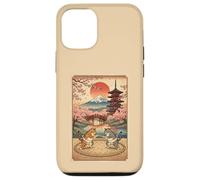 Funny Sumo Cat Wrestling Japanese Art Ukiyo-e Graphic Case for iPhone 12/12 Pro