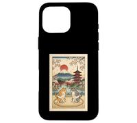 Funny Sumo Cat Wrestling Japanese Ukiyo-e Vintage Art Case for iPhone 16 Pro Max