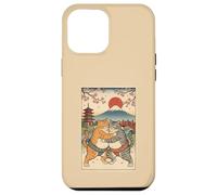 Funny Sumo Cat Wrestling Ukiyo-e Japanese Vintage Art Case for iPhone 12 Pro Max