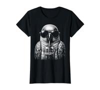 Funny Sun Conure Drinking Iced Coffee Parrot Value Graphic T-Shirt, Women, Black, S