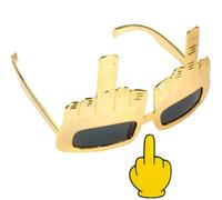 Funny Sunglasses for Adults, Novelty Middle Finger Glasses PLUS A Comical Middle Finger Pin, Funky Unique Joke Glasses Ideal for Rave, Party, Photo Prop, Costume, Bring Laughter to Special Occasion