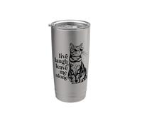 Funny Sunglasses Live Laugh Leave Me Alone Tabby Cat Lover Stainless Steel Insulated Tumbler