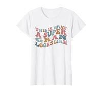 Funny Super Gran Granny mom Mother's Day Mama Grandmother T-Shirt, Women, White, Medium