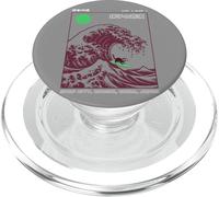 Funny Surfing Cat Choshi Chiba Japan Wave Art PopSockets PopGrip for MagSafe