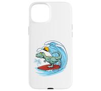 Funny Surfing Trex Dinosaur Surfer Dino Surfing T-Rex Surf Case for iPhone 15 Plus