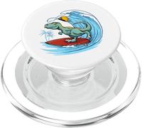 Funny Surfing Trex Dinosaur Surfer Dino Surfing T-Rex Surf PopSockets PopGrip for MagSafe
