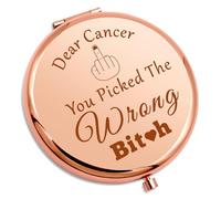 Funny Surgery Recovery Compact Makeup Mirror Inspirational Gifts for Women Fighting Cancer Recovery Gifts for Women Chemo Patient Cancer Awareness Encouragement Chemotherapy Folding Makeup Mirror
