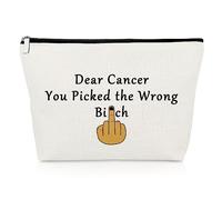 Funny Surgery Recovery Gifts for Women Makeup Bag Inspirational Gifts for Fighting Cancer Surgery Recovery Cosmetic Bag Chemo Patient Encouragement Chemotherapy Present Cancer Awareness Cosmetic Pouch