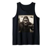Funny Surprised Bigfoot Selfie UFOs Vintage Conspiracy Tank Top
