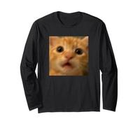 Funny Surprised Orange Kitten Cat Blurry Photo Meme Long Sleeve T-Shirt