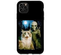 Funny Surprised Ragdoll Cat Selfie With Alien Peace Sign Art Case for iPhone 11 Pro Max