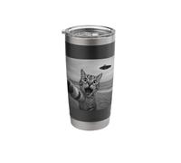 Funny Surprised Scared Cat Selfie Alien UFO Extraterrestrial Stainless Steel Insulated Tumbler