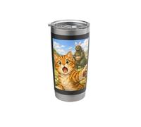Funny Surprised Scared Cat Selfie with Easter Bunny Kaiju Stainless Steel Insulated Tumbler